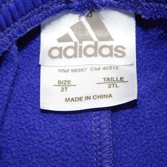 Adidas Girls 2T Purple Blue Track Pant 3 Stripe - Picture 2 of 5